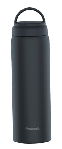 Rakuten - 【持ち運び便利なハンドル付き】ピーコック魔法瓶 スクリューマグボトル チャコールグレー 600ml 水筒 魔法瓶 保温 保冷 まほうびん 持ち手