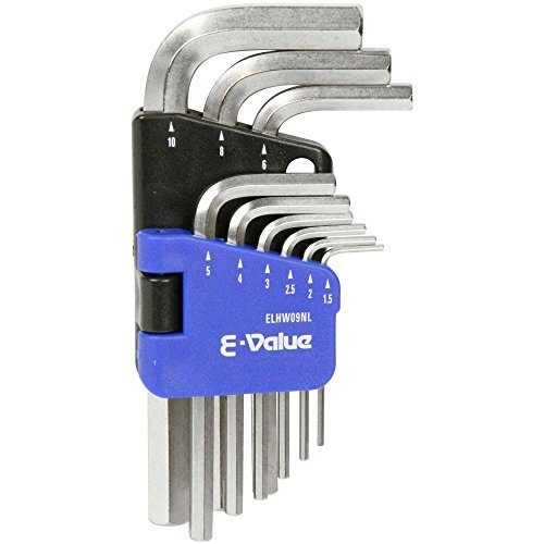 イーバリュー(E-Value) 六角棒レンチセット ミリ 1.5・2・2.5・3・4・5・6・8・10mm 9本組 ELHW09NL