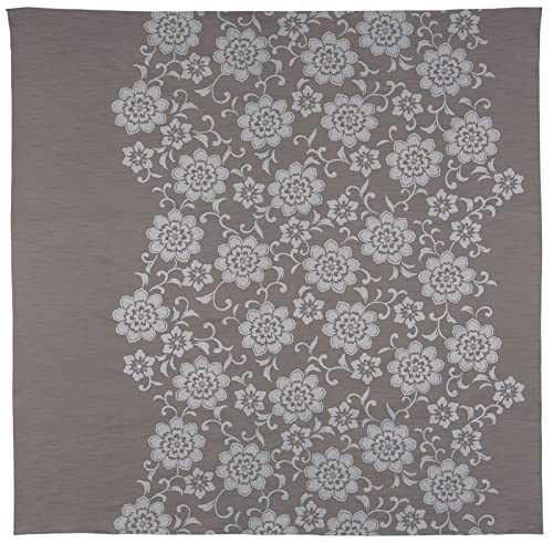 むす美 ふろしき 145 きもの包み 花唐草 グレー 145cm 綿