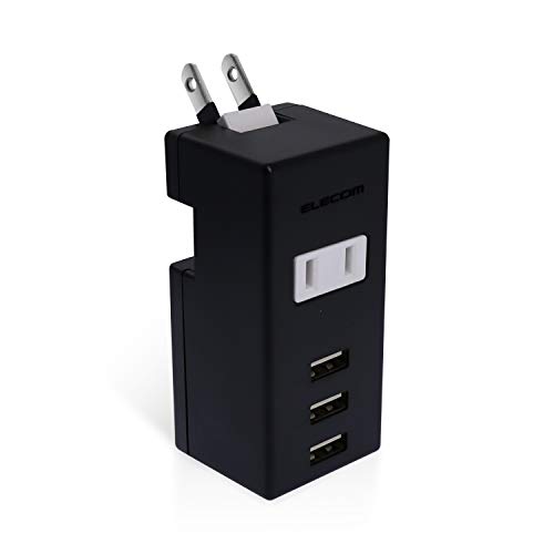 樂天商城 - エレコム USBタップ/USBメス×3/AC×1/縦挿し/2.1A/ブラック