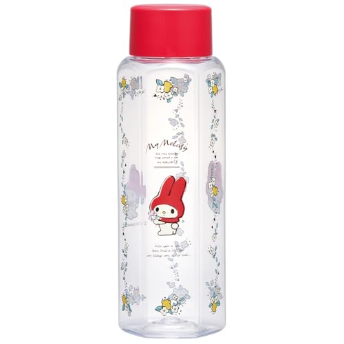 スケーター(Skater) 持ちやすい 六角形 水筒 プラスチック 350ml ブロー ボトル 大人 キッズ 子供 直飲み 透明 軽量 こども