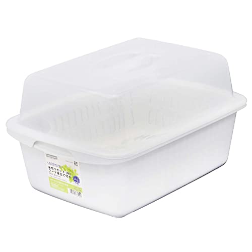 其它 - 岩崎工業 水切りカゴ M フード 箸立て付き ホワイト 幅29.5×奥行40.5×高さ23cm K-1658 FWH 日本製