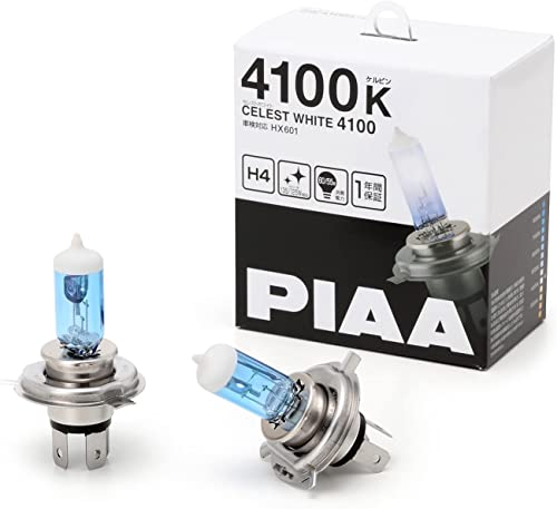 H44100K/2個 (x 1)/HX601・Color:4100KStyle:H4・パッケージ個数:1・4100K ・ 12V 60/55W ・ 明るさ感135/125W相当 ・ 1年保証・H4タイプ ・ 2個入・理想の白さで見やすさ抜群&ホワイトトップコート・車検時の簡易テスター以上の車検規定10m測光試験クリア・車検対応(国内法規の測光試験クリアする緻密な設計。自社試験機器を備えている強みです。)PIAAのハロゲンシリーズ4100KのASTRAL WHITE(アストラルホワイト)、H4 HX601 です。