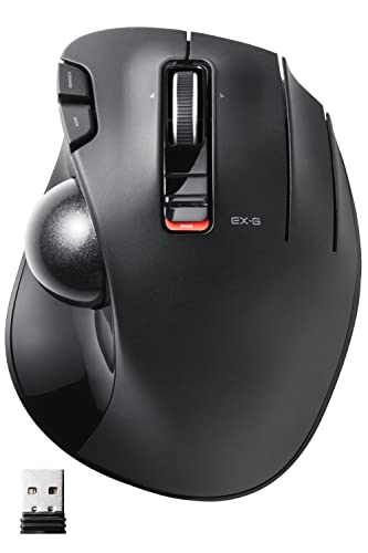 エレコム ワイヤレス トラックボールマウス EX-G 握りの極み 6ボタン チルトホイール（左右スクロール） ブラック M-XT3DRBK