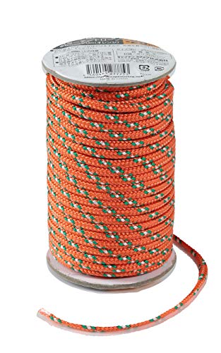 CAPTAIN STAG Tent & Tarp Parts: Tent Rope, Guide Rope, Colored Rope, 5mm Diameter x 20m, Orange