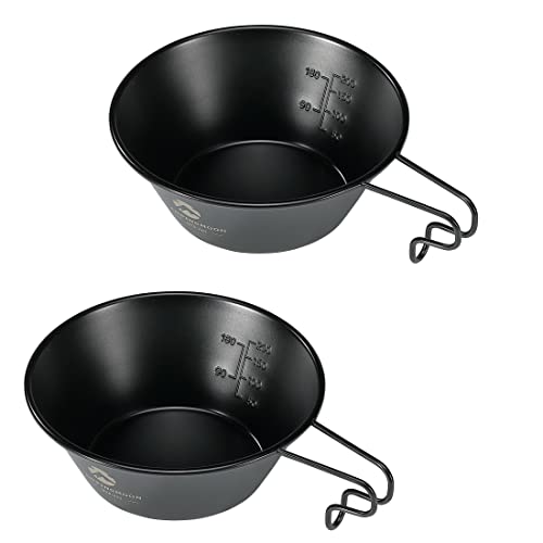 Other - キャンピングムーン(CAMPING MOON) シェラカップ 黒 黒シェラ キャンプ用 コップ ステンレス 310ml 2点セット BKS-22