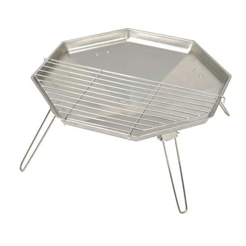 シルバー/-/UG-120・パッケージ個数:1・製品サイズ:(約)幅475×奥行475×高さ230mm(組立時)、幅490×奥行480×高さ105mm(収納時・本体のみ)、製品重量:(約)2.3kg・材質:本体・脚部/ステンレス鋼、ゴトク/鉄(クロムめっき)、収納バッグ/ポリエステル・原産国:中国・セット内容:本体、ゴトク、収納バッグ・特徴:八角形の大型焚火台。脚を開くだけで簡単組み立て。※初回のみ脚の取り付けが必要です。4脚で安定感アップ。本体は片付けやすいトレー形状。スキレットが載せられるゴトク付き。25cmまでのダッチオーブンが使えます。薄型コンパクト収納。収納バッグは出し入れしやすいL字型ファスナー採用。特徴:八角形の大型焚火台。 脚を開くだけで簡単組み立て。※初回のみ脚の取り付けが必要です。 4脚で安定感アップ。 本体は片付けやすいトレー形状。 スキレットが載せられるゴトク付き。 25cmまでのダッチオーブンが使えます。 薄型コンパクト収納。 収納バッグは出し入れしやすいL字型ファスナー採用。 製品サイズ:(約)幅475×奥行475×高さ230mm(組立時)、幅490×奥行480×高さ105mm(収納時・本体のみ) 製品重量:(約)2.3kg 材質:本体・脚部/ステンレス鋼、ゴトク/鉄(クロムめっき)、収納バッグ/ポリエステル 原産国:中国 セット内容:本体、ゴトク、収納バッグ レンタル等による貸出、オークション等による販売や中古販売、及び譲渡によって発生した故障・破損・損害・事故などにつきましては一切責任を負いかねますので予めご了承ください。