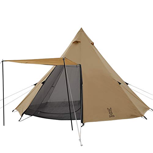 Event, Assembly Tent - DOD(ディーオーディー) ワンポールテントL 8人用 【収納コンパクト&かんたん設営】 T8-200-TN