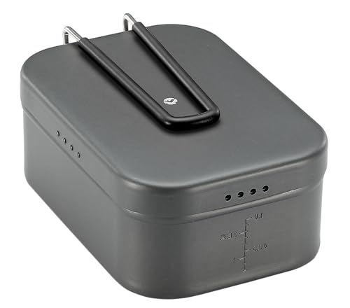 キャンピングムーン(CAMPING MOON) 極厚 メスティン 2合 ラージ 吹きこぼれ防止溝 湯切り穴 付き アウトドア 極厚メスティン 飯