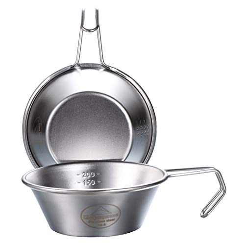 キャンピングムーン(CAMPING MOON) キャンプ用 コップ ステンレス シェラカップ 310ml 2点セット S-220-2P
