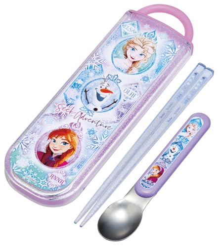 スケーター(Skater) 子供用 お弁当 箸 スプーンセット スライド式 抗菌 キッズ 日本製 ディズニー アナと雪の女王25 女の子 CCA