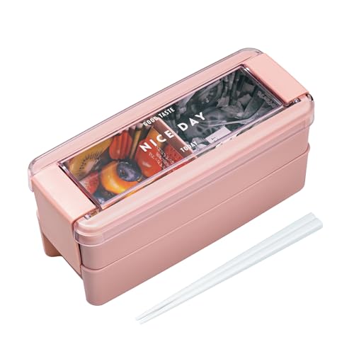 Rakuten - 岩崎工業 ラストロウェア 弁当箱 ランチボックス 680ml 2段 箸付き イージーケア 食洗機対応 レンジ対応 ピンク B-1488 PI