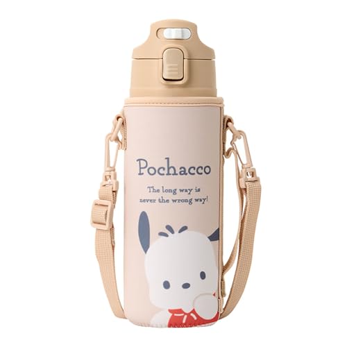 カバー付きステンボトルキッズ カバー付きステンレスボトル (ポチャッコ)/470 ml/095672・Color:キッズ カバー付きステンレスボトル (ポチャッコ)・本体サイズ：約幅7.5×奥行7×高さ23cmショルダー紐の長さ:約55-106cm容量:470ml。主な材料・原料：内びん、胴部（アクリル樹脂塗装）、口がね:ステンレス銅。キャップ、フタ:ポリプロピレン。パッキン、底板:シリコーンゴム・ステンレス真空2重構造で、いつでも冷たい飲み物を適温で楽しめる 。直飲みタイプ（保冷専用）。誤作動でキャップの開閉を防ぐロック機能付き。氷も入れられる口径。・パッキンは取り外し可能でお手入れ簡単。取り外し可能なショルダー紐が付いたカバー付き。名前スペース付き。食器洗浄機・食器乾燥機使用不可。水筒型番:KBTA471。・(C) 2024 SANRIO CO. LTD.商品紹介 園生活や学校生活に役立つ、入園入学・通園通学グッズ。ワンタッチオープンで飲めて便利な直飲みタイプ。カバーを取り外しできるからお手入れ楽ちん。 安全警告 特になし