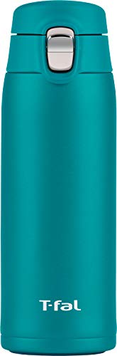 ティファール 水筒 マグボトル 400ml ワンプッシュ開口 軽量&スリム 「ステンレスマグボトル ライト&ゴー マグ」 アクア N21504