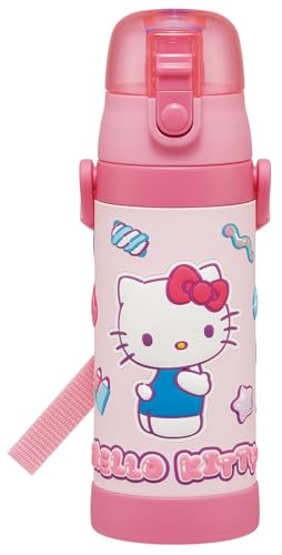 キティ/480 ml/SDPV5-73270・Color:キティ・パッケージ個数:1・サイズ：幅9×奥行8×高23.8cm・材質：ステンレス鋼、胴部カバー：ポリ塩化ビニル樹脂、キャップ：飽和ポリエステル樹脂、フタ・ジョイント・ベルト：ポリプロピレン、パッキン：シリコーンゴム、底カバー：熱可塑性エラストマー・原産国：中国スケーター(Skater) 子供用 ステンレス 水筒 直飲み 480ml サンリオ ハローキティ マシュグミ 女の子 3D立体プリント 子供に優しい軽量タイプ 保冷専用 waterbottle スポーツボトル キッズ こども 水瓶 SDPV5-A
