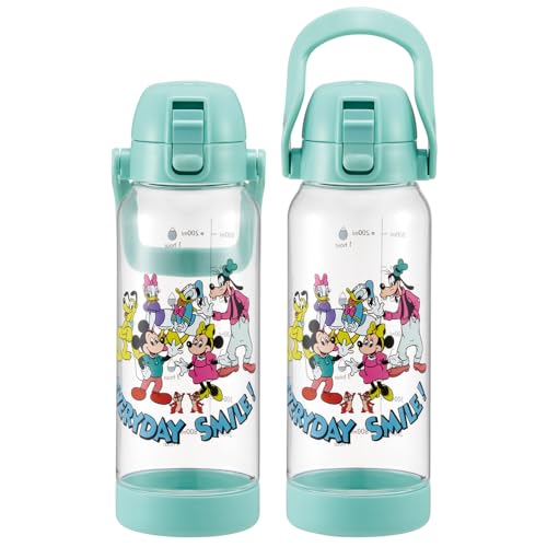 ミッキー/1000 ml/PDMK10-A・Color:ミッキー・パッケージ個数:1・サイズ:直径84.5×260mm・容量:1000ml / 原産国：中国・飲んだ量がひと目でわかりやすい、1時間ごとに200mlのメモリ付き・片手でサッと開けて飲みやすいワンタッチオープンフタ、持ちやすいハンドル付き・素材・材質:本体＝飽和ポリエステル樹脂（耐熱温度100度）、キャップ＝ABS樹脂（耐熱温度70度）、フタ・飲み口・ハンドル＝ポリプロピレン（耐熱温度100度）、パッキン＝シリコーンゴム（耐熱温度140度）、底部＝熱可塑性エラストマー（耐熱温度90度）、バネ・ピン＝ステンレスメモリが付いているので、時間を目安に効果的に水分補給が出来ます。 こまめな水分補給をサポート 飲んだ量がひと目でわかりやすい！ 200mlごとのメモリ付き。 ワンプッシュで簡単オープン キャップを開けたらすぐ飲める斜め形状で飲みやすいダイレクト飲み口。 飲む時に戻らないキャップロック設計。 持ちやすいハンドル付き、すべりにくい底カバー付き。 熱い飲み物は入れないでください
