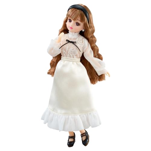 LD-10 おとなっぽリカちゃん/-/-・Color:LD-10 おとなっぽリカちゃん・(C) TOMY・電池は使用しません。商品紹介 親子で楽しめる、ホワイトで統一されたレースのトップスとフリルのスカートで、シックな装いのリカちゃんです。 ロマンティックなフリルやレースをホワイトトーンで統一して、ブラックのアクセントを効かせた大人ドーリーなリカちゃんです。 ヘアはダークブラウンとゴールドのミックスカラー、リップは大人っぽいマットカラー。 ブラックのカチューシャとクツが付属します。 【セット内容】人形（トップス、スカート、イヤリング、下着着用）(1) カチューシャ(1) クツ(1) 安全警告 該当なし