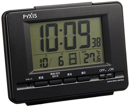 セイコークロック(Seiko Clock) セイコー クロック 目覚まし時計 電波 デジタル カレンダー 温度 表示 PYXIS ピクシス 黒