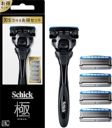 Schick(シック) 極 KIWAMI 5枚刃 コンボパック ホルダー(刃付き+替刃4コ入) 髭剃り カミソリ
