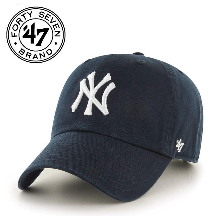Rakuten - 47brand クリーンナップ キャップ フォーティーセブン ヤンキース 帽子 CAP 47ブランド Yankees'47 CLEAN UP Navy メンズ B系 HIPHOP ベースボールキャップ フリーサイズ サイズ調整可能 コットン