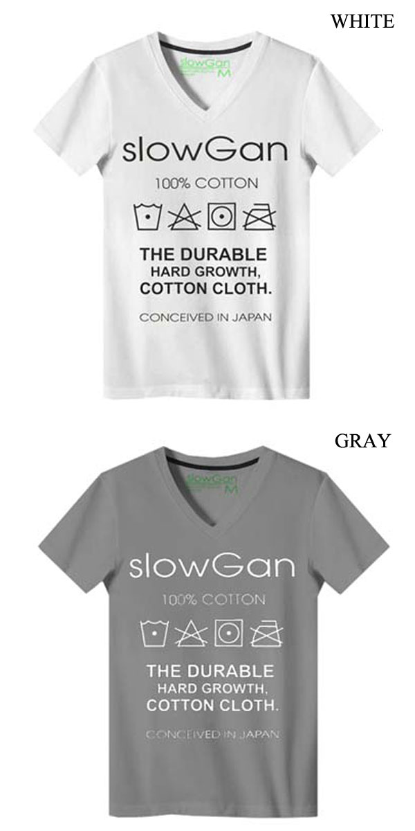 SLOWGAN(スローガン) プリントTシャツ Vネック メンズ mens