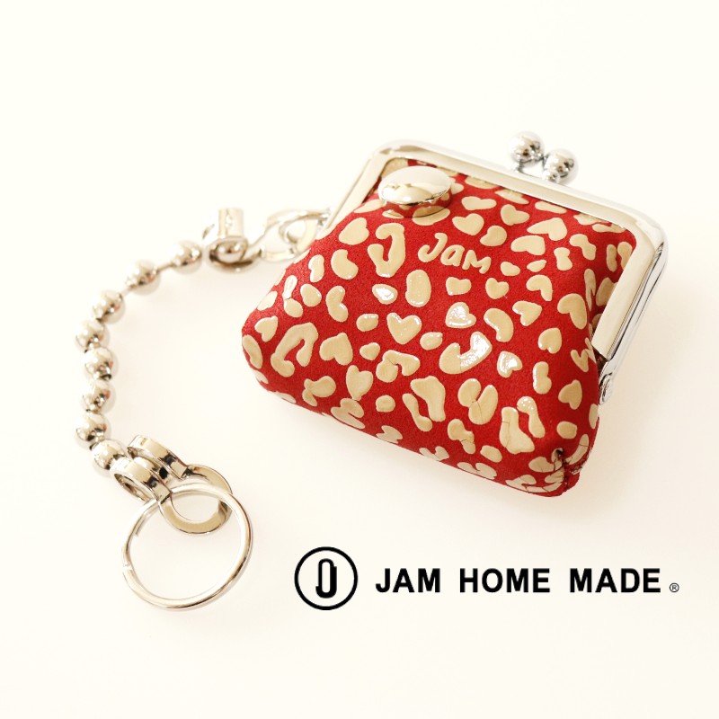 JAMHOME MADE ジャムホームメイド がま口コインケース アクセサリーケース レオパード ヒョウ柄 レザー 本革 鹿革 ブランド プレゼント