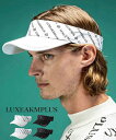 LUXEAKMPLUS リュクスエイケイエムプラス 総柄ロゴサンバイザー 帽子 キャップ スポーツ ゴルフ トレーニング メンズ レディース ブラック ホワイト...