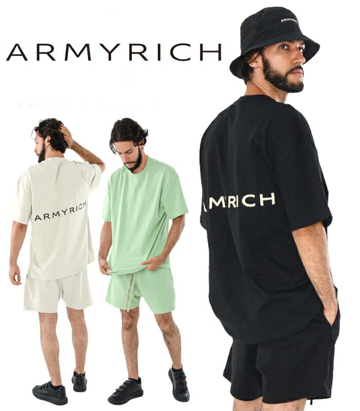 Rakuten - ARMYRICH アーミーリッチ セットアップ メンズ 上下セット カジュアル Tシャツ ハーフパンツ オーバーサイズ ルーズ ルームウェア メンズコーデ 大人カジュアル