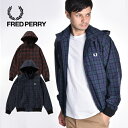 フレッドペリー [期間SALE] FRED PERRY/フレッドペリー フードハリントン ジャケット HOODED HARRINGTON JACKET F2601[メンズ チェック ブラックウォッチ コットン 羽織り 羽織 コットン m-51 撥水 おしゃれ かっこいい 大人 彼氏 プレゼント]