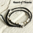 期間SALE Heart of Thieves/ハートオブシーブス オニキスブレスレット HTB700OX メンズ ブレスレット アクセサリー ブラック ホワイト 白 おしゃれ かっこいい 紳士 秋服 秋物 秋 冬服 冬物 冬 大人 彼氏 プレゼント ◆60 ～