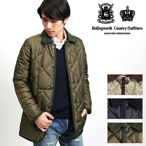 [22年冬SALE]Hollingworth Country Outfitters/ホリングワース キルティングジャケット QUILTED JACKET H003[メンズ ジャケット キルティング おしゃれ かっこいい 紳士 秋服 秋物 秋 冬服 冬物 冬 大人 彼氏 プレゼント]◆30%〜49%