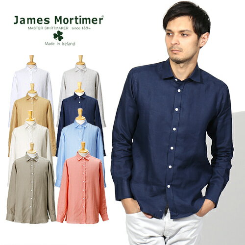 JamesMortimer/ジェームズモルティマー L/S アイリッシュリネン レギュラーカラーシャツ