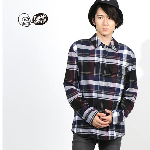 [21年秋SALE] CHEAP MONDAY/チープマンデー オーバーサイズ ネルシャツ Greed shirt 90’s check 0451118-R[メンズ シャツ 長袖 フランネル チェック ビッグシルエット コットン おしゃれ かっこいい 冬服 冬物 冬 大人 彼氏 プレゼント]◆30%〜49%