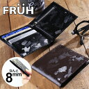 フリュー スマートウォレット メンズ FRUH/フリュー スマートショートウォレット・牛革エンボスカモフラージュ GL023[メンズ 折りたたみ財布 二つ折り財布 コンパクト 薄い エンボス 迷彩 日本製 本革 牛革 レザー おしゃれ かっこいい 冬服 冬物 冬 大人 彼氏 プレゼント]