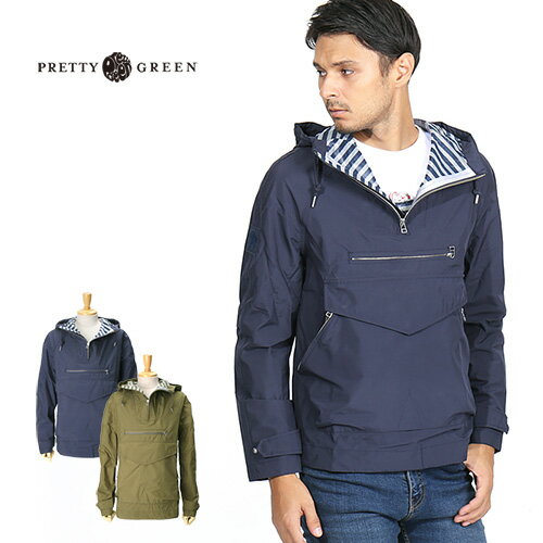 [SALE]PRETTY GREEN/プリティーグリーン アノラックジャケット PROVIDENCE OVERHEAD JACKET A7GMJ13989362[メンズ ジャケット ブルゾン ボーダー柄 おしゃれ かっこいい 紳士 秋服 秋物 秋 冬服 冬物 冬 大人 彼氏 プレゼント]◆30%〜49%