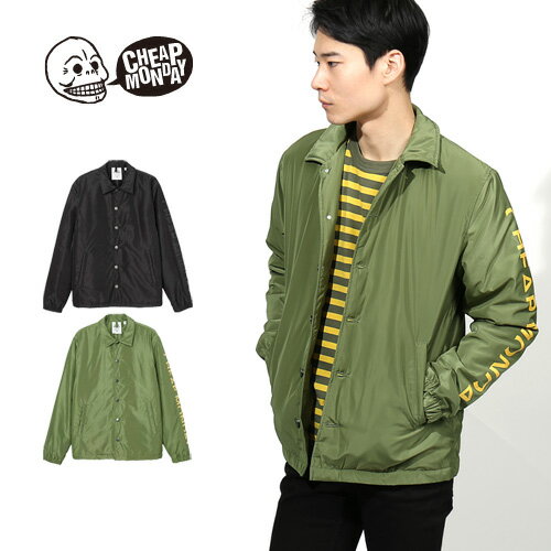 楽天JACKPOT[期間SALE] CHEAP MONDAY/チープマンデー コーチジャケット Core jacket Cut logo 0526819-S[メンズ ブルゾン ジャケット コアジャケット ボンバーブルゾン 中綿 軽い 軽量 暖か おしゃれ かっこいい 冬服 冬物 冬 大人 彼氏 プレゼント]◆30％～49％