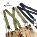 バックルベルト ベルト（メンズ） Nigel Cabourn/ナイジェル・ケーボン アーミーサスペンダー US ARMY SUSPENDER 80470064000[メンズ サスペンダー バックル ベルト ミリタリー 無地 ゴム 牛革 レザー 伸縮性 おしゃれ かっこいい 大人 彼氏 プレゼント]