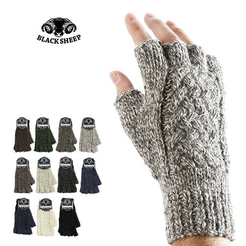 BLACK SHEEP/ブラックシープ フィンガーレスニットグローブ Aran Steptoe Hand Knit SB08 23年秋冬新作 メンズ ニット 手袋 グローブ フィンガーレス ウール オイルド ウール 耐水 防水 おしゃれ かっこいい 冬服 冬物 冬 大人 彼氏 プレゼント