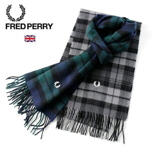 [22年春SALE]FRED PERRY/フレッドペリー ブラックウォッチ タータン ラムズウール マフラー BLACK WATCH TARTAN SCARF C2113/C2124 [メンズ スカーフ ストール ブラックウォッチ タータンチェック おしゃれ かっこいい 紳士 秋 冬服 冬物 大人 彼氏 プレゼント]