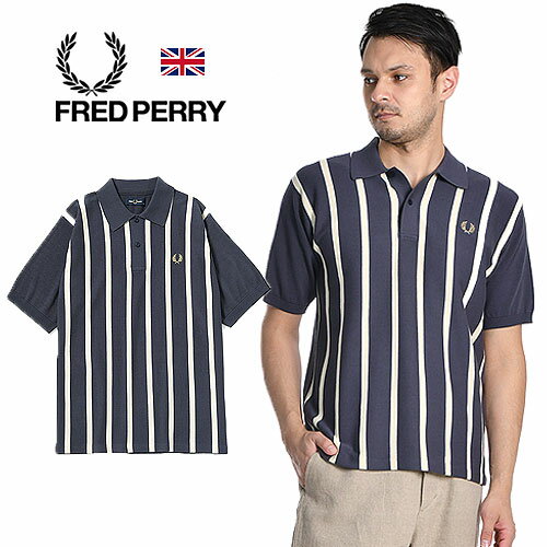 期間SALE FRED PERRY/フレッドペリー KNITTED STRIPE POLO SHIRT F1886 ニットストライプ ポロシャツ 22年春新作 メンズ 半袖 ワンポイント 刺繍 コットン 綿 モッズ ストライプ おしゃれ かっこいい 英国 UK 春服 春物 春 夏服 夏物 夏 大人 彼氏 プレゼント