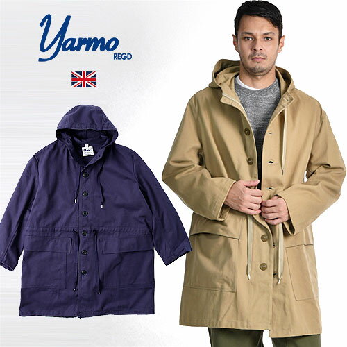 楽天JACKPOT[期間SALE] Yarmo/ヤーモ ロングスノーパーカー コットンツイル オーバーサイズコート Long Snow Parka Cotton Twill YAR-21AW [メンズ パーカー 英国製 ロングパーカー フード コットン 綿 ツイル ツイル生地 おしゃれ かっこいい 大人 彼氏 プレゼント]