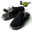 Dr.martens/ドクターマーチン Carlson 27921001 Black E.H. Suede Cream Sherpa スゥエードサンダル【ボア サボサンダル ブラック 黒 スエード フェイクファー MYLES リゾート モード おしゃれ かっこいい 大人 彼氏 プレゼント レア 本革