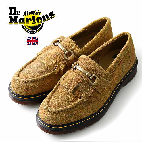 Dr.martens/ドクターマーチン ADRIAN SNAFFLE 30632295 Brown/Mustard Marbled Hairy Suede【希少 マーブルスウェード メンズ エイドリン スナッフル ローファー AirWair 革 おしゃれ かっこいい 大人 プレゼント 限定 国内正規品