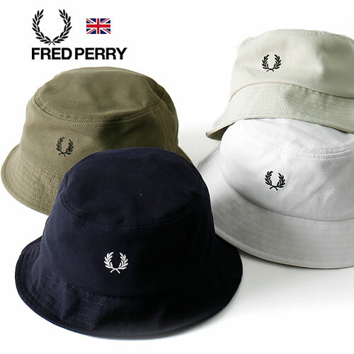 フレッドペリー 帽子 メンズ FRED PERRY/フレッドペリー PIQUE BUCKET HAT HW5650 ピケ バケットハット 鹿の子 カノコ[23年春夏新作 ラッピング無料 無料ラッピング メンズ 帽子 英国 UK カジュアル ワンポイント シンプル 刺繍 正規取扱店 おしゃれ かっこいい 父の日 大人 プレゼント]