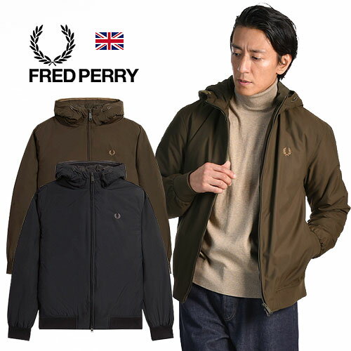 フレッドペリー ジャケット メンズ FRED PERRY/フレッドペリー PADDED HOODED BRENTHAM JKTJ2585[23年秋冬新作 メンズ 中綿ジャケット レギュラーフィット 軽い スポーティー ワンポイント刺繍 ティップライン シンプル フード おしゃれ かっこいい 秋服 秋物 秋 冬 大人 彼氏 プレゼント]