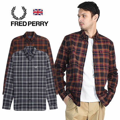 期間SALE FRED PERRY/フレッドペリー BRUSHED TWILL TARTAN SHIRT 起毛コットンツイル ボタンダウンシャツ タータンチェック柄 ツイルシャツ M4656 メンズ 長袖 暖かい 紳士 カジュアル 月桂樹 ローレル おしゃれ かっこいい 英国 UK 秋物 冬物 プレゼント