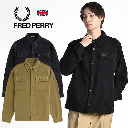 フレッドペリー ジャケット メンズ FRED PERRY/フレッドペリー REVERSE FLEECEBACK OVERSHIRT M4690 フリースバック オーバーシャツ ジャケット[ CPOジャケットメンズ リラックスフィット 英国 イギリス UK フレッド・ペリー お洒落 定番 大人 アウトドア タウン]