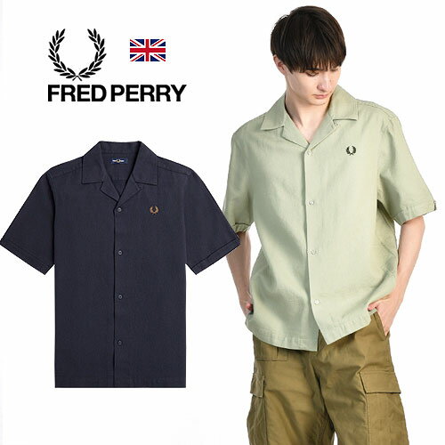 FRED PERRY/フレッドペリー LINEN REVERE COLLAR SHIRT M5682 コットンリネン オープンカラーシャツ 