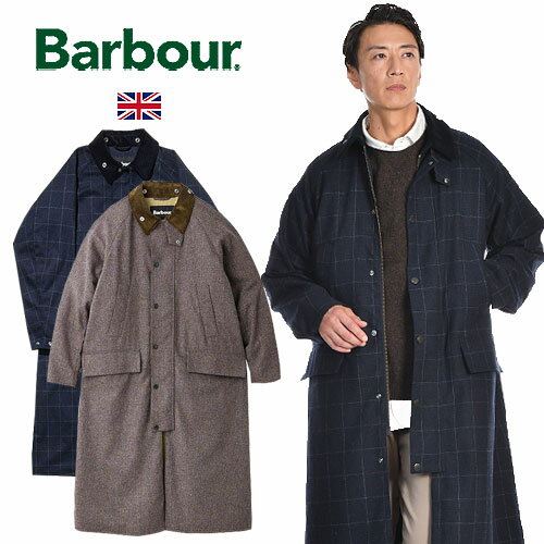 楽天JACKPOTBarbour/バブアー SNOWDON WOOL COAT CHECK TWEED MCAG009[23年秋冬新作 日本限定 ロングコート ウール チェック　ノンワックス メンズ UK 英国 ロイヤルワラント バーブァー おしゃれ かっこいい 紳士 オーバーサイズ 秋冬 ウィンドウペン ガンクラブ 彼氏]