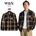 Wax London/ワックスロンドン WHITING OVERSHIRT ホワイティングオーバーシャツ AW23-OSH-WHI-ASF-BBE BLACK / BEIGE 23年秋冬新作 ジャガード織 チェックシャツジャケット メンズ コットン 英国 ロンドン 羽織り お洒落 おしゃれ かっこいい 秋 冬 大人 プレゼント